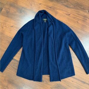 Charter Club Luxury Cashmere Long Sleeve Navy Blue Open front Cardigan Small